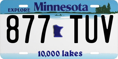 MN license plate 877TUV