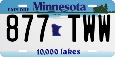 MN license plate 877TWW