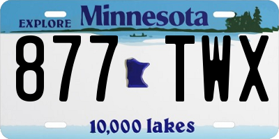 MN license plate 877TWX