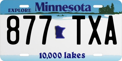 MN license plate 877TXA