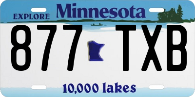 MN license plate 877TXB
