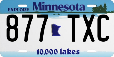 MN license plate 877TXC