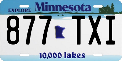 MN license plate 877TXI