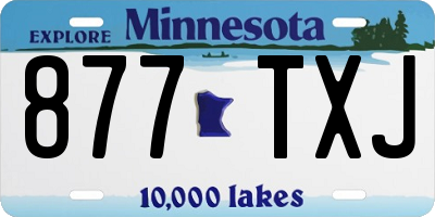 MN license plate 877TXJ