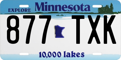 MN license plate 877TXK