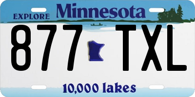MN license plate 877TXL