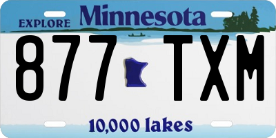 MN license plate 877TXM