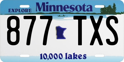 MN license plate 877TXS