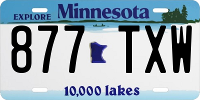 MN license plate 877TXW
