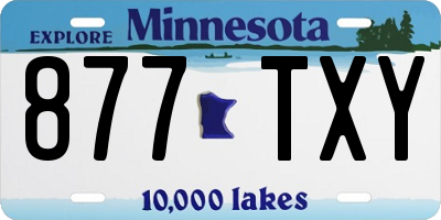 MN license plate 877TXY
