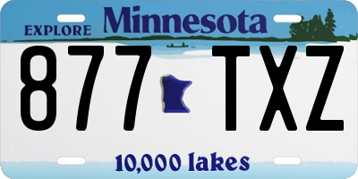 MN license plate 877TXZ