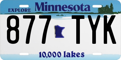 MN license plate 877TYK