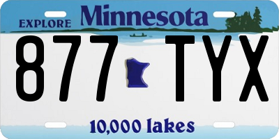MN license plate 877TYX