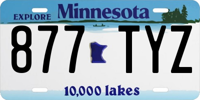 MN license plate 877TYZ