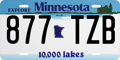 MN license plate 877TZB