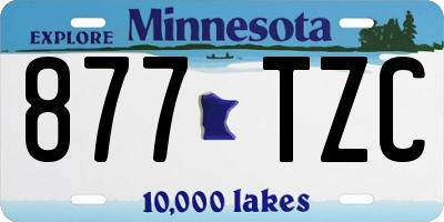 MN license plate 877TZC