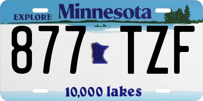 MN license plate 877TZF