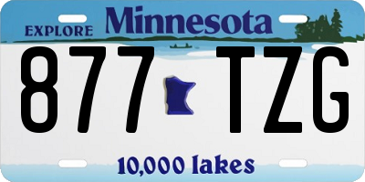 MN license plate 877TZG