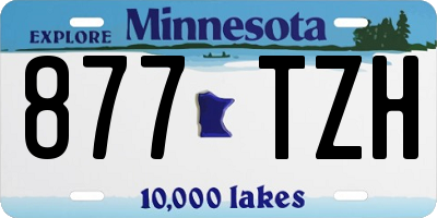 MN license plate 877TZH