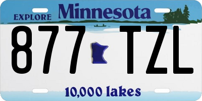 MN license plate 877TZL