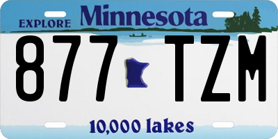 MN license plate 877TZM
