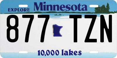MN license plate 877TZN