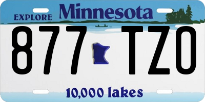 MN license plate 877TZO