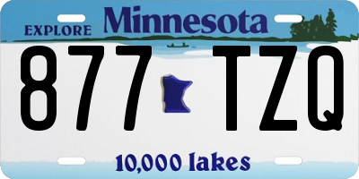 MN license plate 877TZQ