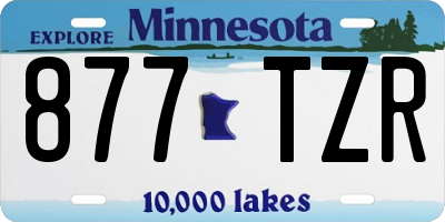 MN license plate 877TZR
