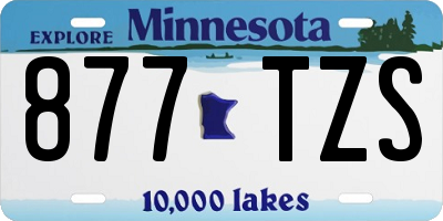 MN license plate 877TZS