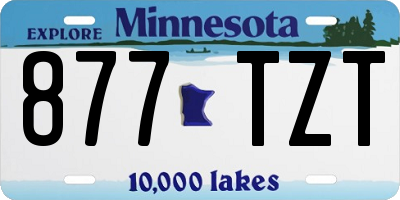 MN license plate 877TZT