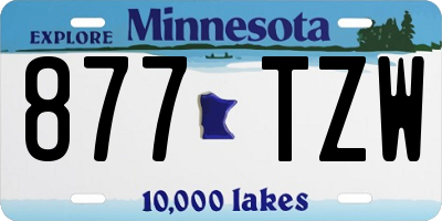 MN license plate 877TZW