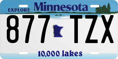 MN license plate 877TZX