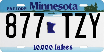 MN license plate 877TZY