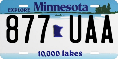MN license plate 877UAA