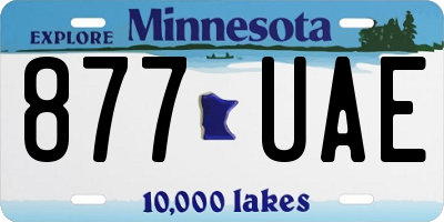 MN license plate 877UAE