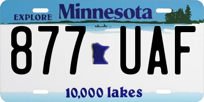 MN license plate 877UAF