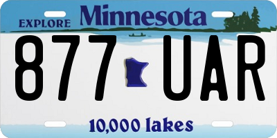 MN license plate 877UAR
