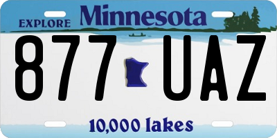 MN license plate 877UAZ