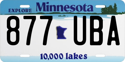 MN license plate 877UBA