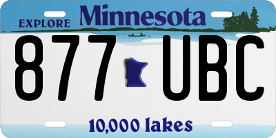 MN license plate 877UBC