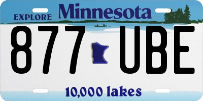 MN license plate 877UBE