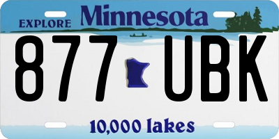 MN license plate 877UBK