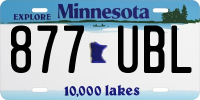 MN license plate 877UBL