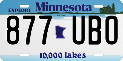 MN license plate 877UBO