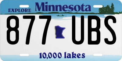 MN license plate 877UBS