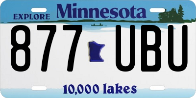 MN license plate 877UBU