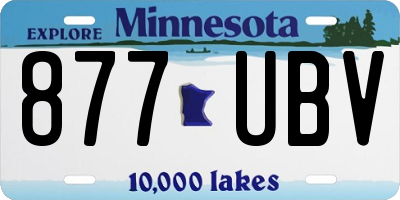 MN license plate 877UBV