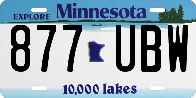 MN license plate 877UBW