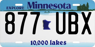 MN license plate 877UBX